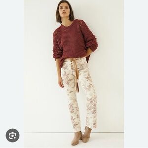 Pilcro and the Letterpress Floral Patterned Pants